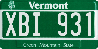 VT license plate XBI931