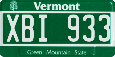 VT license plate XBI933