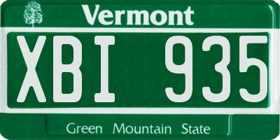 VT license plate XBI935