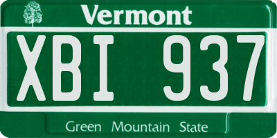 VT license plate XBI937