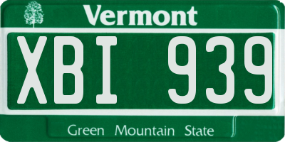 VT license plate XBI939