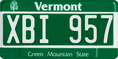 VT license plate XBI957