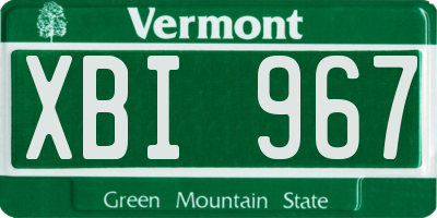 VT license plate XBI967