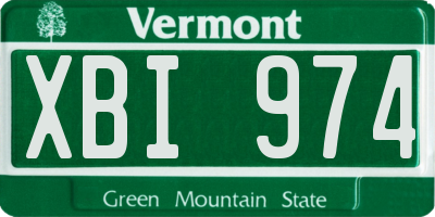 VT license plate XBI974