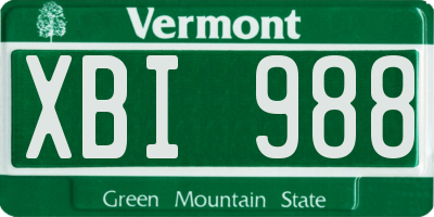 VT license plate XBI988