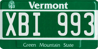 VT license plate XBI993