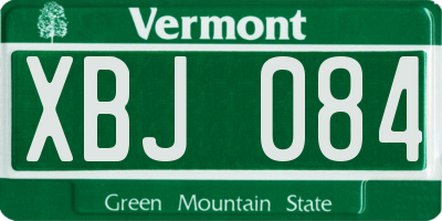 VT license plate XBJ084
