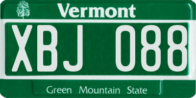 VT license plate XBJ088