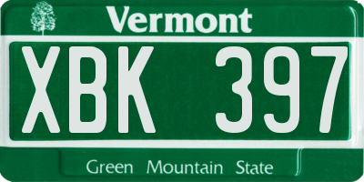 VT license plate XBK397