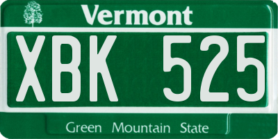 VT license plate XBK525