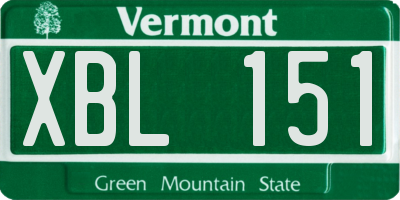 VT license plate XBL151