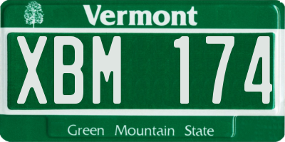 VT license plate XBM174