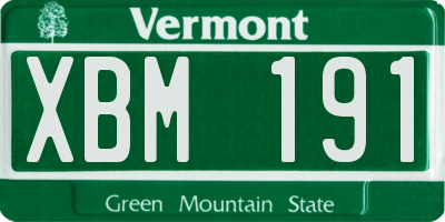 VT license plate XBM191
