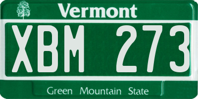 VT license plate XBM273
