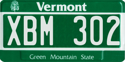 VT license plate XBM302