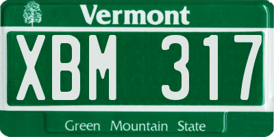 VT license plate XBM317