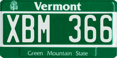 VT license plate XBM366