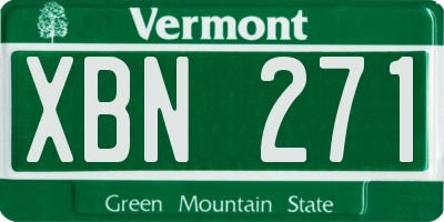 VT license plate XBN271