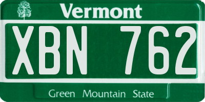 VT license plate XBN762