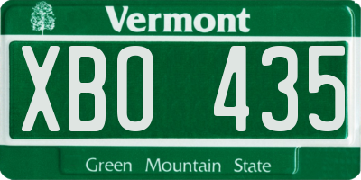 VT license plate XBO435