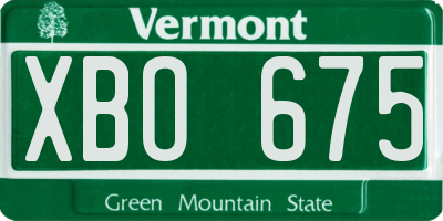 VT license plate XBO675