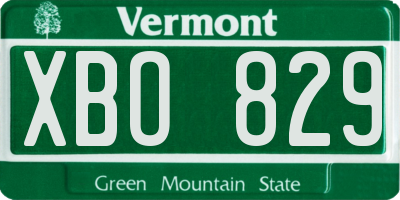 VT license plate XBO829