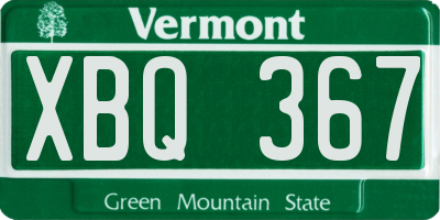 VT license plate XBQ367