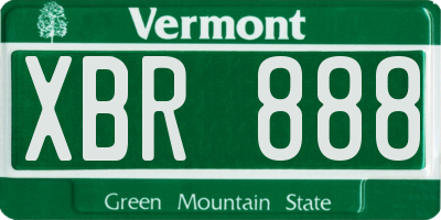 VT license plate XBR888