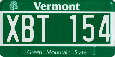 VT license plate XBT154