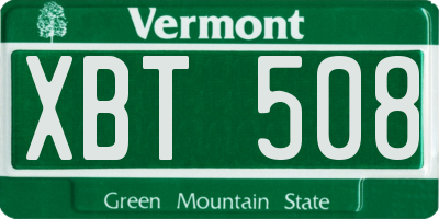 VT license plate XBT508