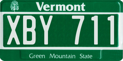 VT license plate XBY711