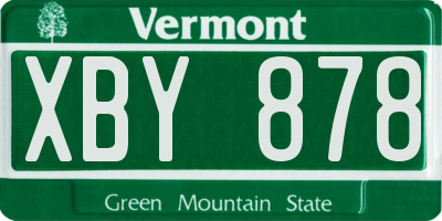 VT license plate XBY878