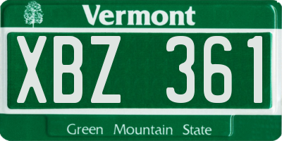 VT license plate XBZ361