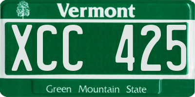 VT license plate XCC425
