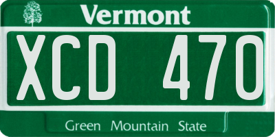 VT license plate XCD470