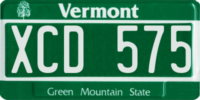VT license plate XCD575