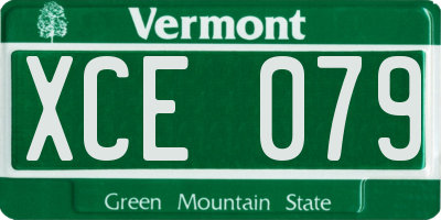 VT license plate XCE079