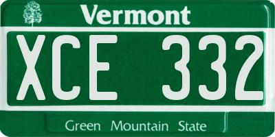 VT license plate XCE332