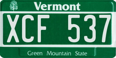 VT license plate XCF537