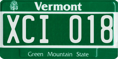 VT license plate XCI018