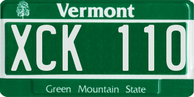 VT license plate XCK110