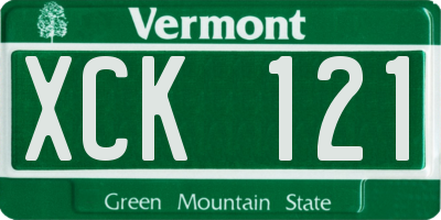 VT license plate XCK121
