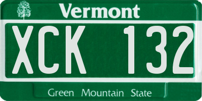 VT license plate XCK132