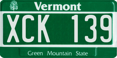 VT license plate XCK139