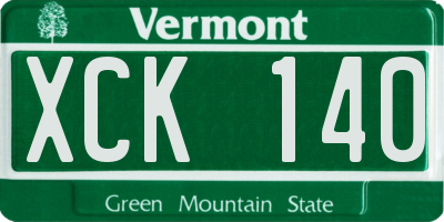 VT license plate XCK140