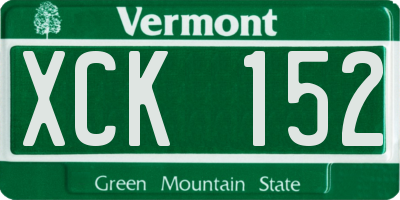 VT license plate XCK152