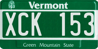 VT license plate XCK153