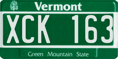 VT license plate XCK163
