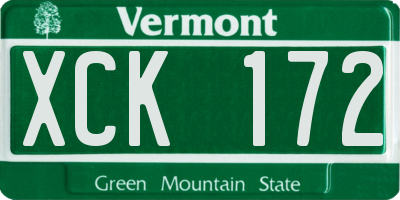 VT license plate XCK172