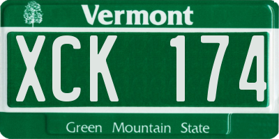 VT license plate XCK174